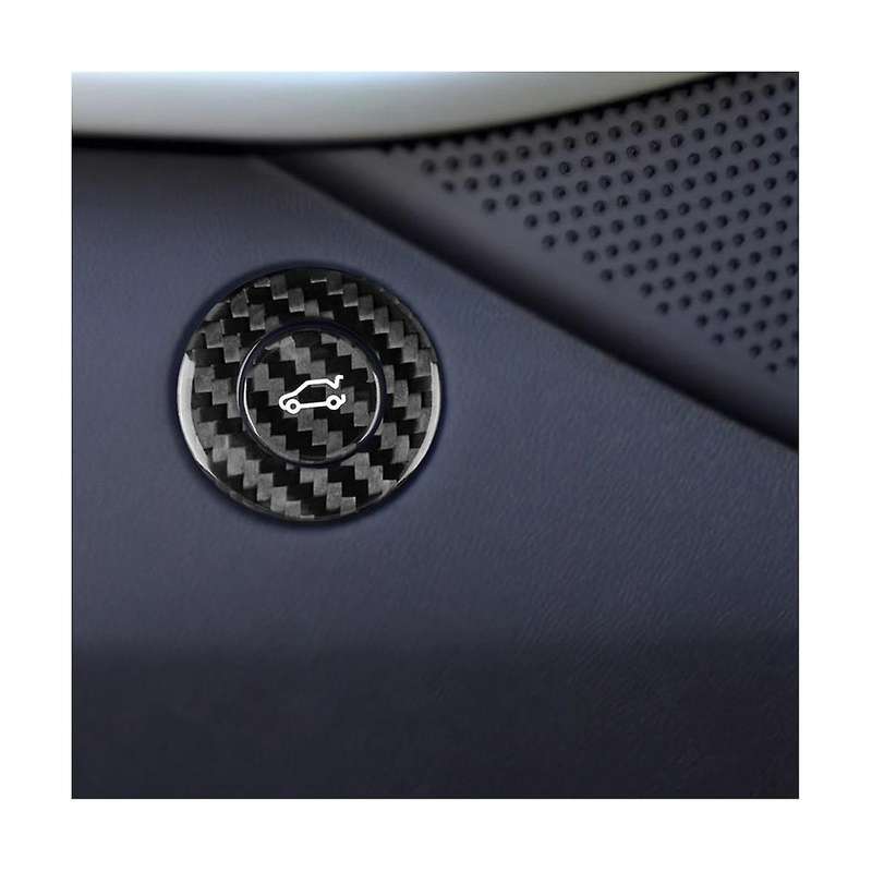 Real Hard Carbon Fiber for 2016-2023 Door Trunk Switch Ring Sticker Interior Accessories
