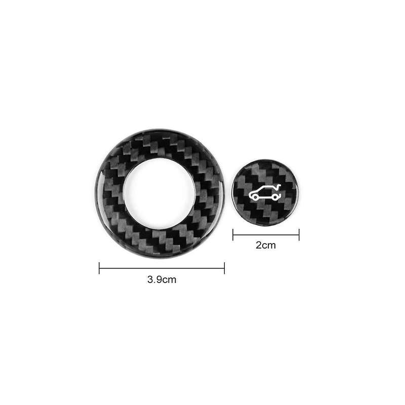 Real Hard Carbon Fiber for 2016-2023 Door Trunk Switch Ring Sticker Interior Accessories