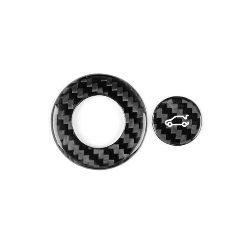 Real Hard Carbon Fiber for 2016-2023 Door Trunk Switch Ring Sticker Interior Accessories