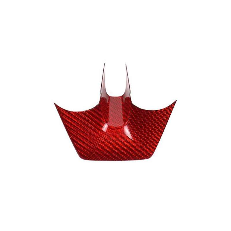 Real Hard Carbon Fiber for 2012 2013 2014 2015 Accessories Interior Car Steering Wheel Sticker(Red)