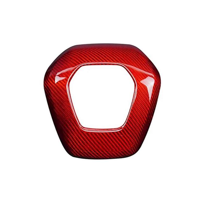 Real Hard Carbon Fiber for C8 2020-2023 Car Steering Wheel Center Cover Trim (red)