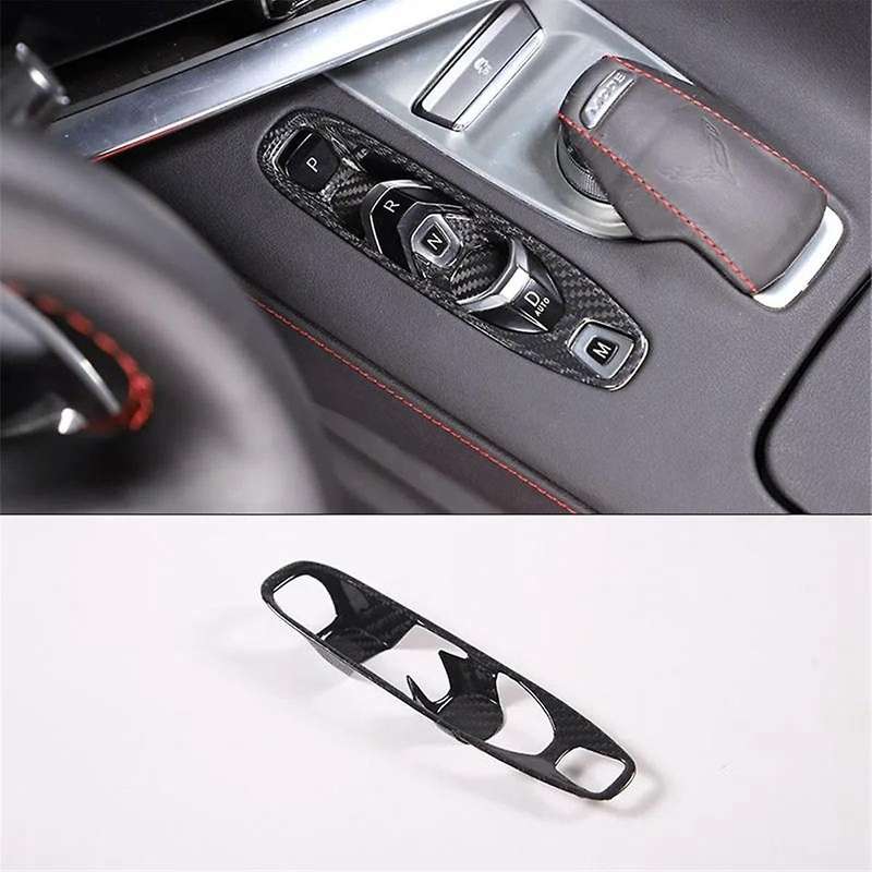 Real Hard Carbon Fiber for C8 2020-2023 Car Console Gear Shift Button Sticker Accessories