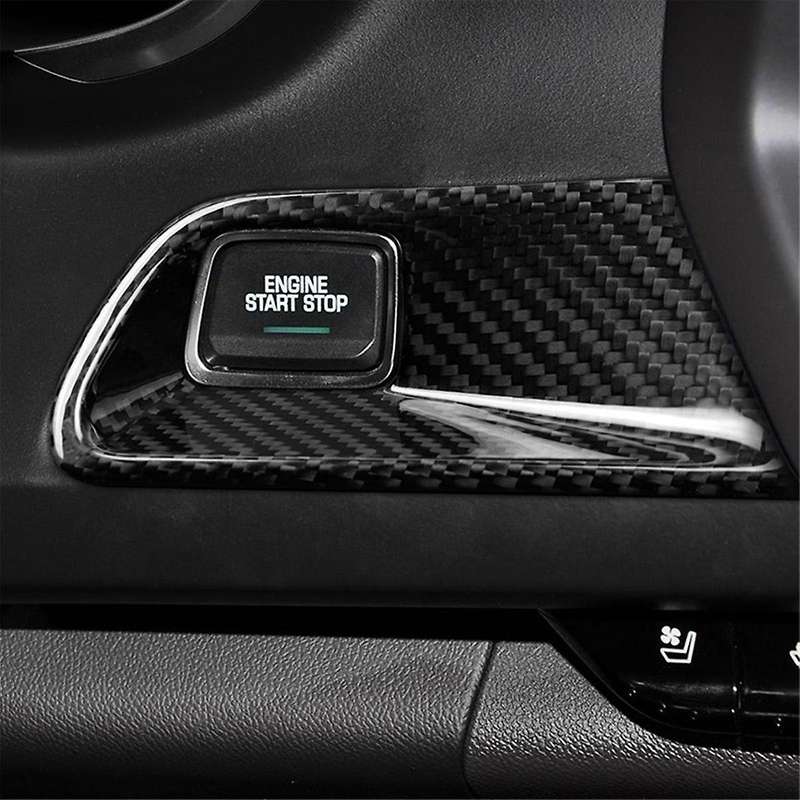 Real Hard Carbon Fiber Sticker Car Start Stop Engine Sticker for 2016-2024