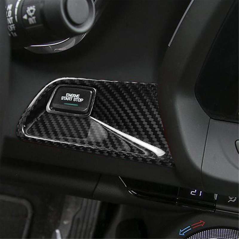 Real Hard Carbon Fiber Sticker Car Start Stop Engine Sticker for 2016-2024