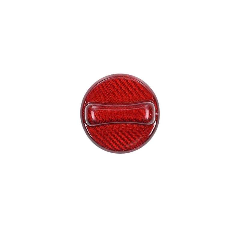 Real Hard Carbon Fiber Sticker Car Gas Fuel Tank Cap Gasoline Cover Accessories for Universial(Red)