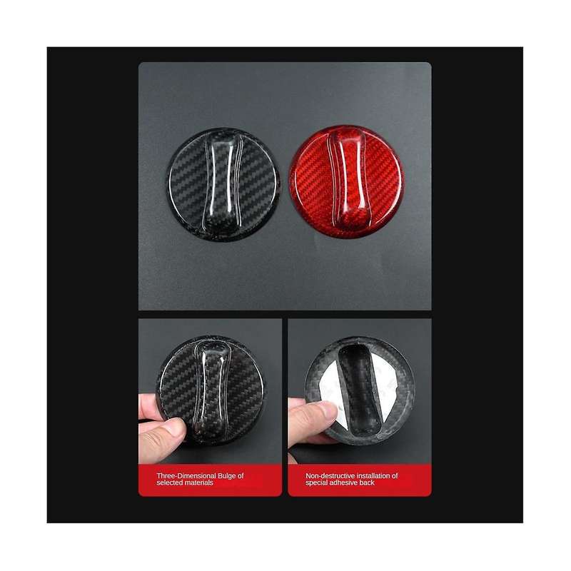 Real Hard Carbon Fiber Sticker Car Gas Fuel Tank Cap Gasoline Cover Accessories for Universial(Carbo