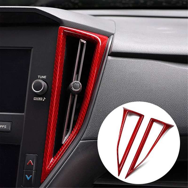 Real Hard Carbon Fiber Sticker for / 2022 2023 Car Central Control Air Outlet Trim(Black)