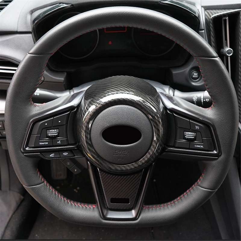 Real Hard Carbon Fiber Sticker for / 2022 2023 Car Steering Wheel Center Cover Interior Accessories