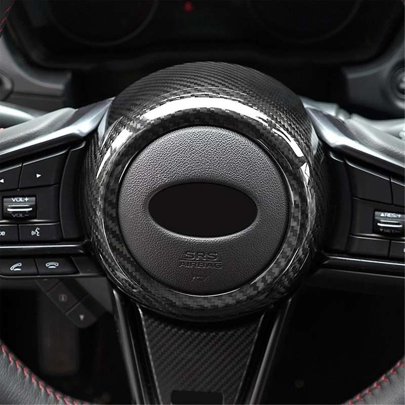 Real Hard Carbon Fiber Sticker for / 2022 2023 Car Steering Wheel Center Cover Interior Accessories