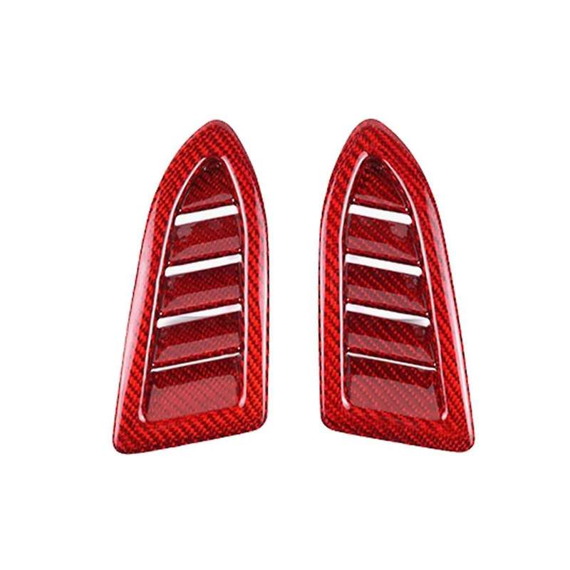 Real Hard Carbon Fiber Sticker for / 2022 2023 Car Dashboard Side Air Vent Frame Interior Trim Red