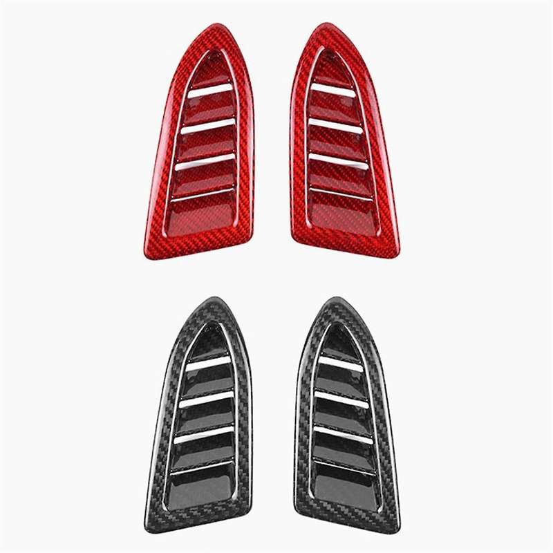 Real Hard Carbon Fiber Sticker for / 2022 2023 Car Dashboard Side Air Vent Frame Interior Trim Red