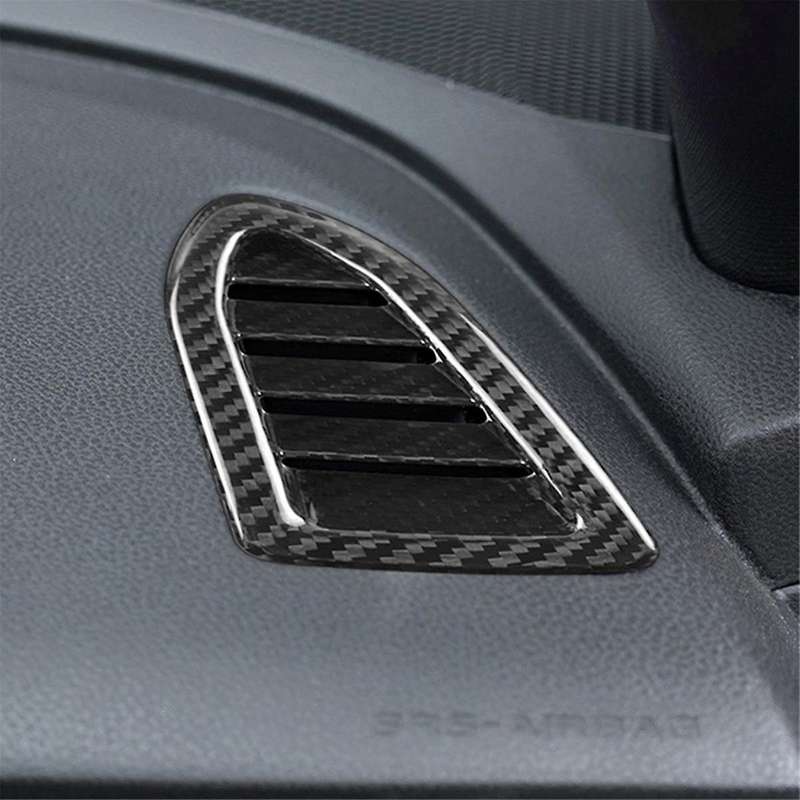 Real Hard Carbon Fiber Sticker for / 2022 2023 Car Dashboard Side Air Vent Frame Interior Trim Red