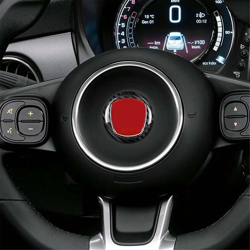 Real Hard Carbon Fiber Sticker for 2008-2023 Car Steering Wheel Center Ring Cover Interior Accessori