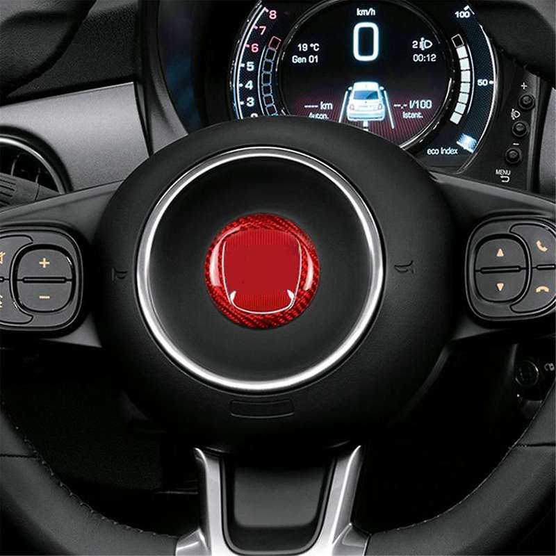 Real Hard Carbon Fiber Sticker for 2008-2023 Car Steering Wheel Center Ring Cover Interior Accessori