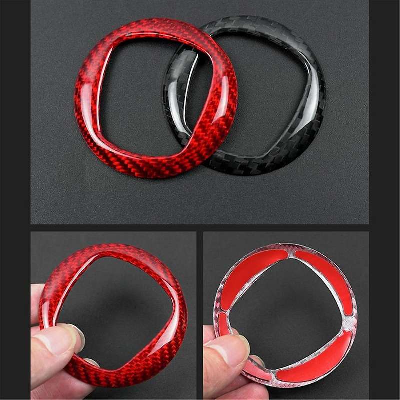 Real Hard Carbon Fiber Sticker for 2008-2023 Car Steering Wheel Center Ring Cover Interior Accessor