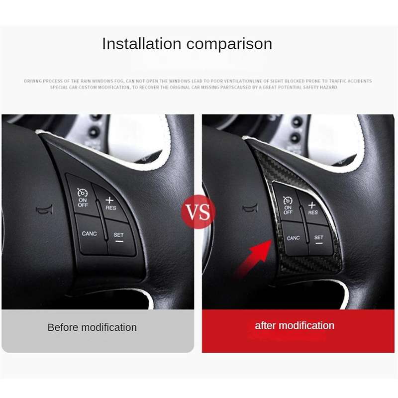 Real Hard Carbon Fiber Sticker for 595 2010-2015 Car Steering Wheel Button Interior Trim(a)