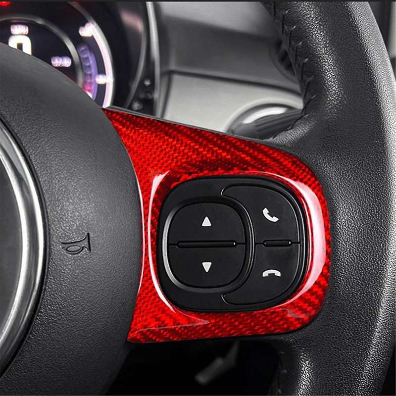 Real Hard Carbon Fiber Sticker for 2020-2023 Car Steering Wheel Button Cover Interior Trim Accessori