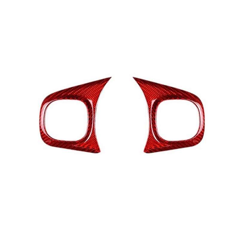 Real Hard Carbon Fiber Sticker for 2020-2023 Car Steering Wheel Button Cover Interior Trim Accessori
