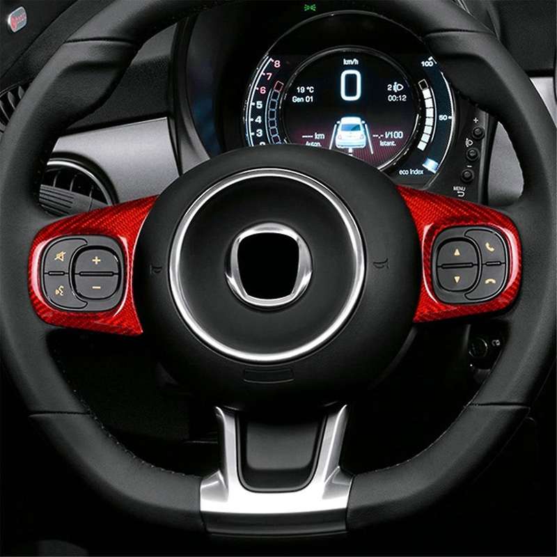 Real Hard Carbon Fiber Sticker for 2020-2023 Car Steering Wheel Button Cover Interior Trim Accessori