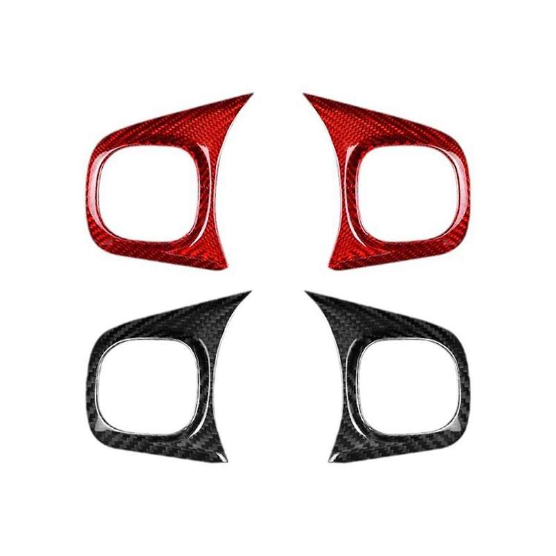 Real Hard Carbon Fiber Sticker for 2020-2023 Car Steering Wheel Button Cover Interior Trim Accessori