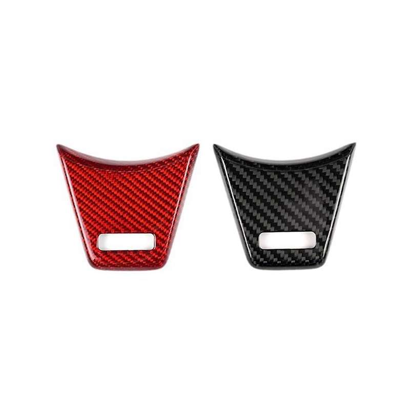 Real Hard Carbon Fiber Sticker for 2022 2023 Car Steering Wheel Button Frame Interior Trim(Red)