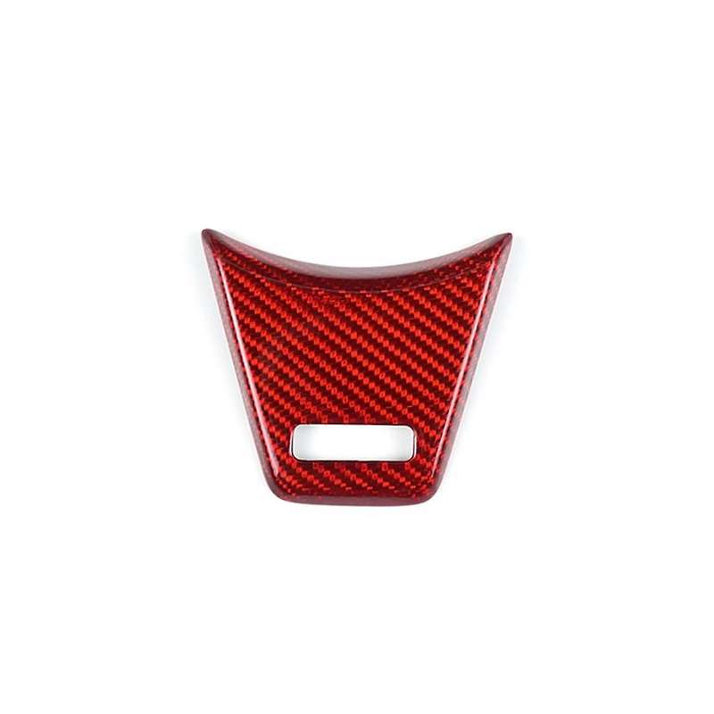 Real Hard Carbon Fiber Sticker for 2022 2023 Car Steering Wheel Button Frame Interior Trim(Red)