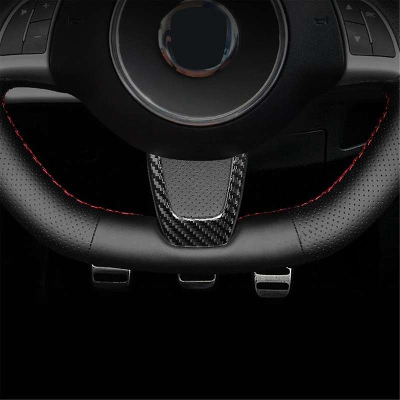 Real Hard Carbon Fiber Sticker for 595 2012 2013 2014 2015 Steering Wheel Trim Accessories