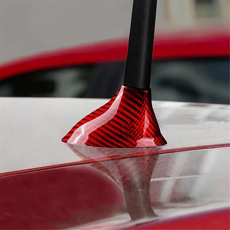 Real Hard Carbon Fiber Sticker for 595 2012+ Car Antenna Fin Cover(Black)