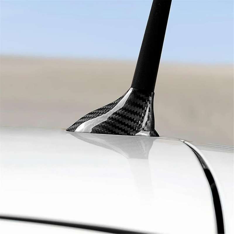 Real Hard Carbon Fiber Sticker for 595 2012+ Car Antenna Fin Cover(Black)