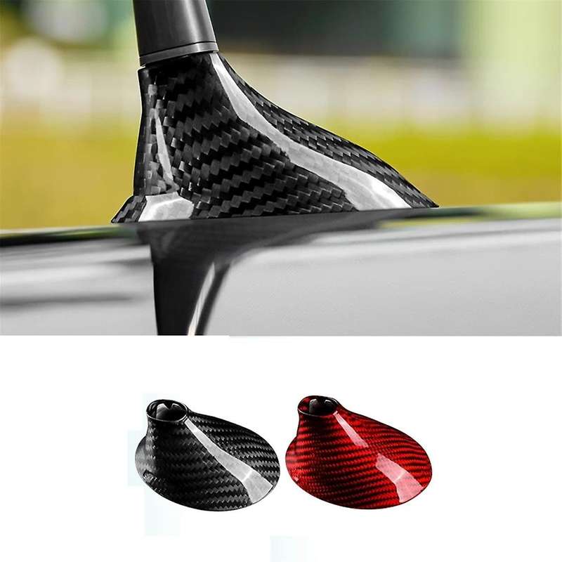 Real Hard Carbon Fiber Sticker for 595 2012+ Car Antenna Fin Cover(Black)