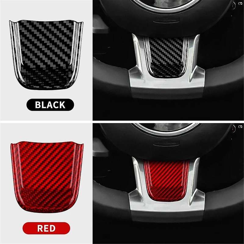 Real Hard Carbon Fiber Sticker for 595 2020 2021 2022 2023 Car Steering Wheel Trim Accessories Blac