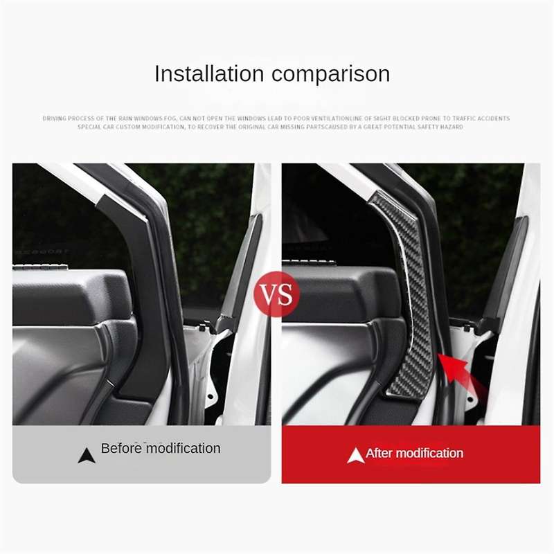 Real Soft Carbon Fiber Sticker for / 2022 2023 Car Inside Front Door Window Pillar Trim(Red)