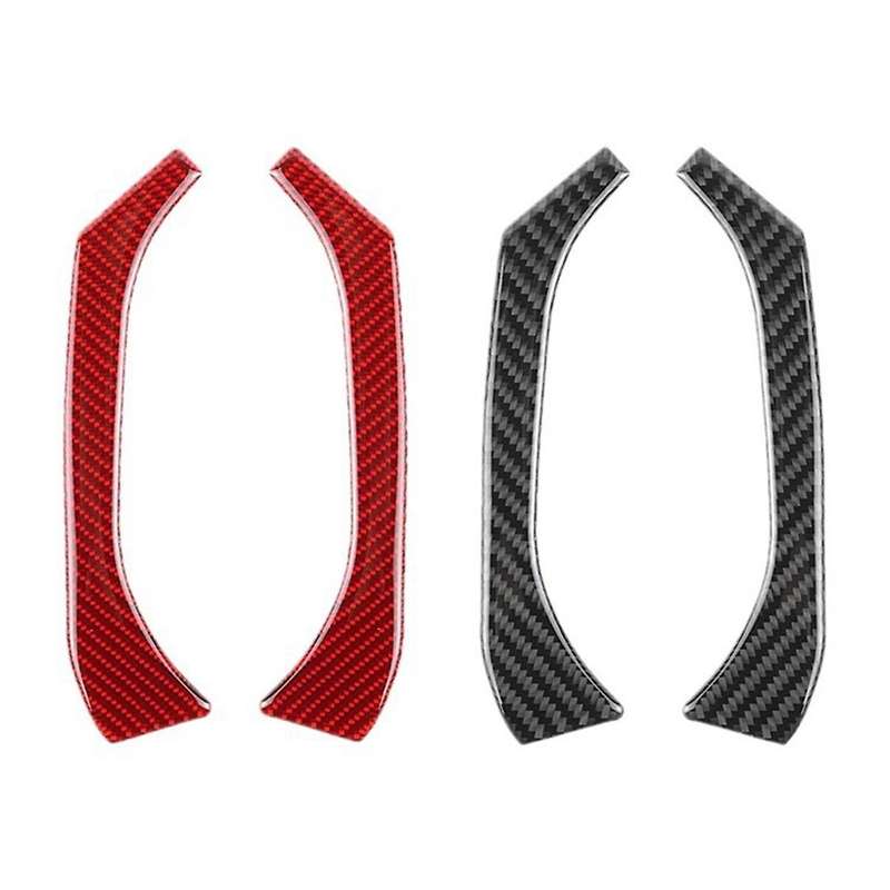 Real Soft Carbon Fiber Sticker for / 2022 2023 Car Inside Front Door Window Pillar Trim(Red)