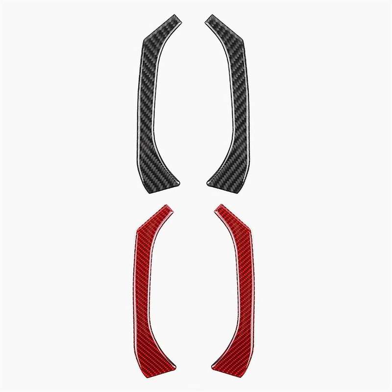 Real Soft Carbon Fiber Sticker for / 2022 2023 Car Inside Front Door Window Pillar Trim(Red)