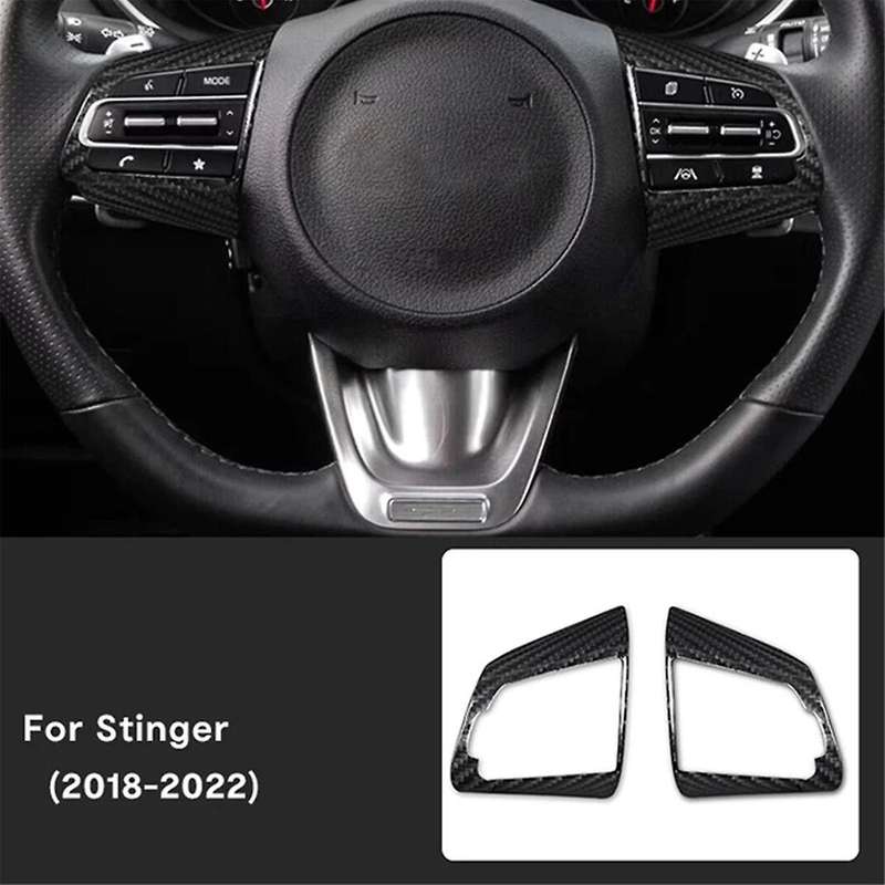 Real Hard Carbon Fiber Sticker Steering Wheel Panel Trim for 2018 2019 2020 2021 2022