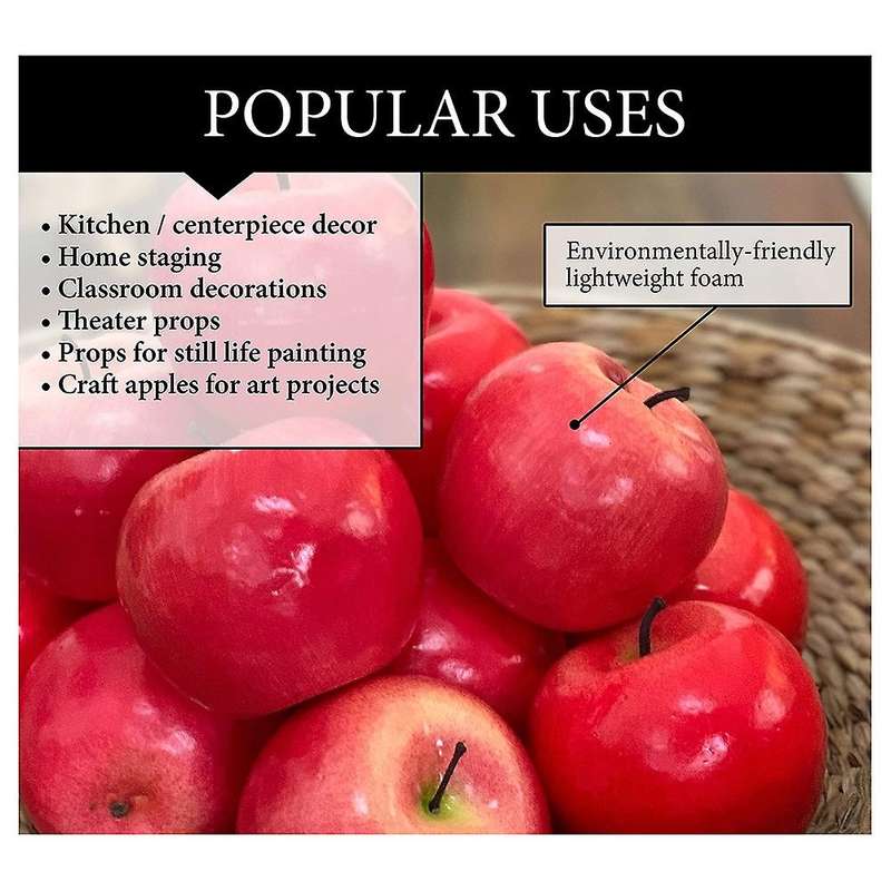 Realistic Apples 13 Pcs - Fruits,decorative Fruit for Decoration (red)