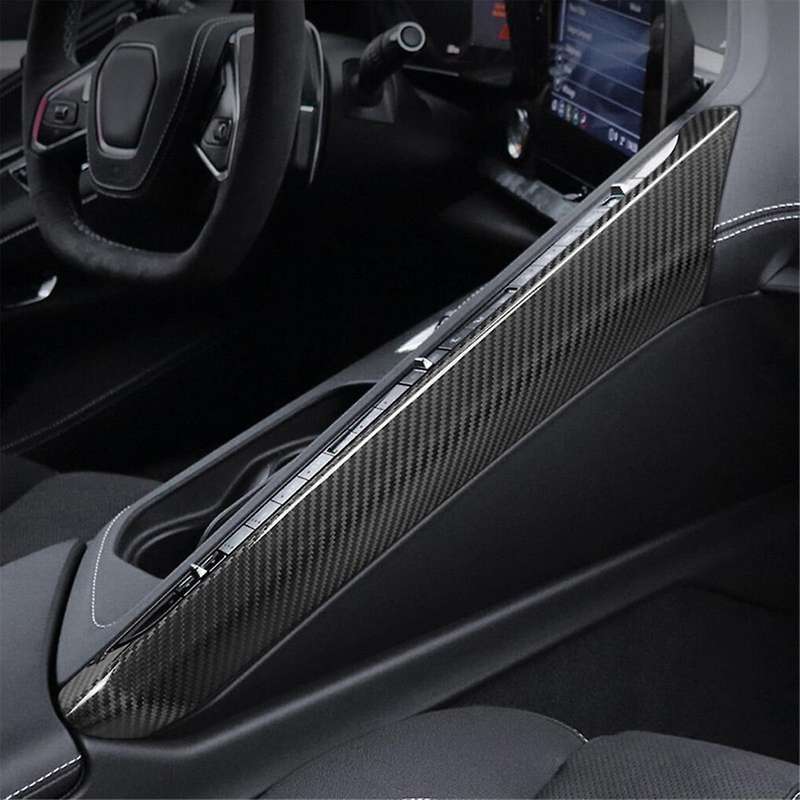 Really Carbon Fiber Car Center Control Side Panel Cover Trim Accessories for C8 2020-2023