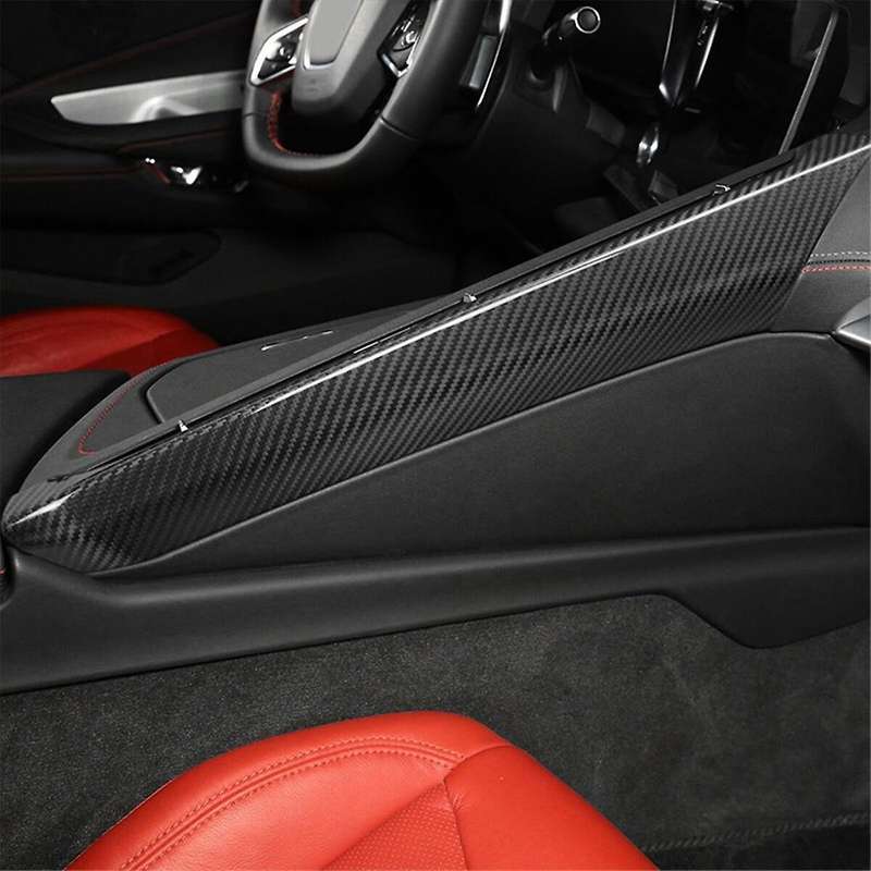 Really Carbon Fiber Car Center Control Side Panel Cover Trim Accessories for C8 2020-2023