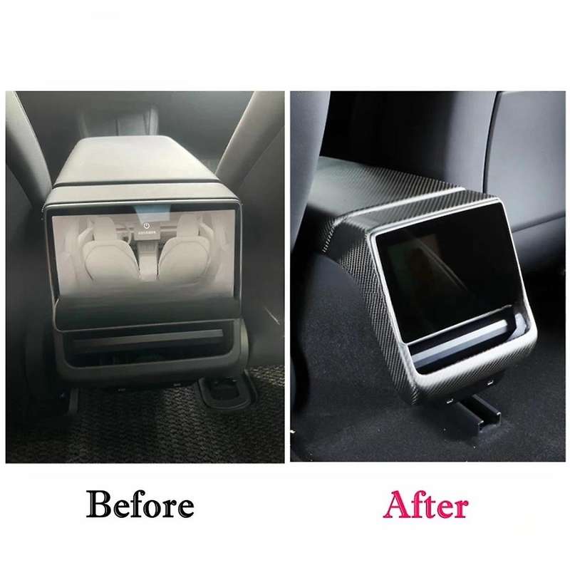 Rear Air Conditioning Vent Cover Interior Accessories for Model 3 2024 Abs Carbon Fiber Rear Screen