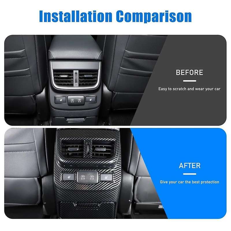 Rear Air Vent Outlet Frame Trim for 2021 2022 2023 Anti Kick Cover Protector Accessories Carbon Fib