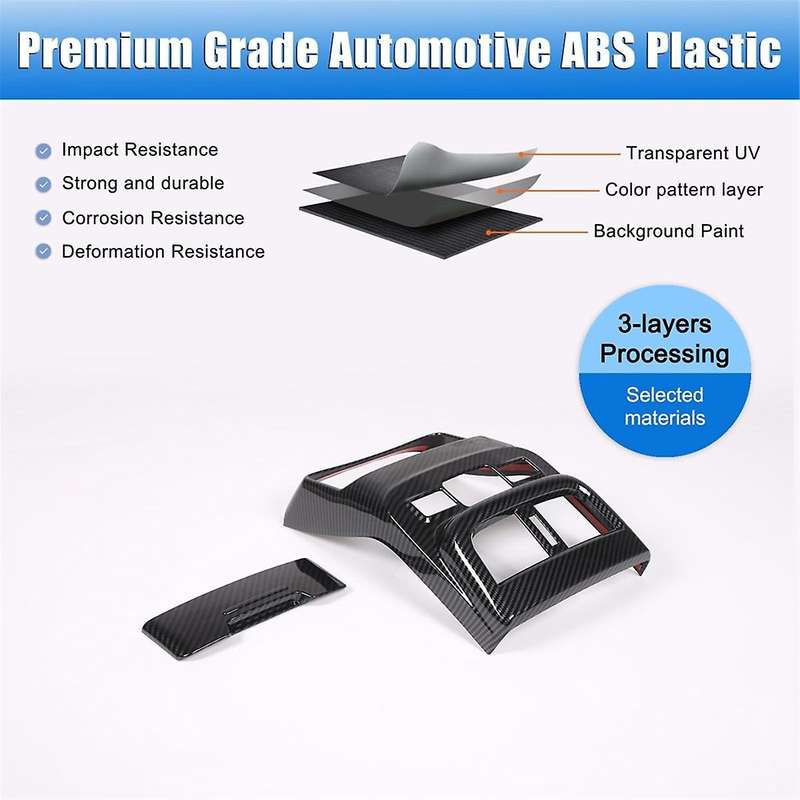 Rear Air Vent Outlet Frame Trim for 2021 2022 2023 Anti Kick Cover Protector Accessories Carbon Fib