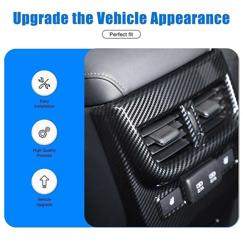 Rear Air Vent Outlet Frame Trim for 2021 2022 2023 Anti Kick Cover Protector Accessories Carbon Fib