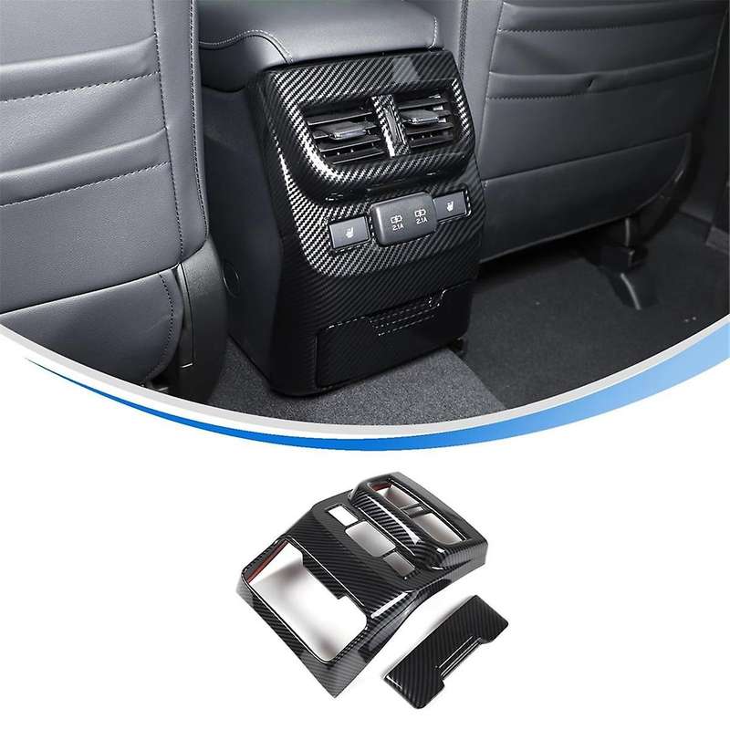 Rear Air Vent Outlet Frame Trim for 2021 2022 2023 Anti Kick Cover Protector Accessories Carbon Fib