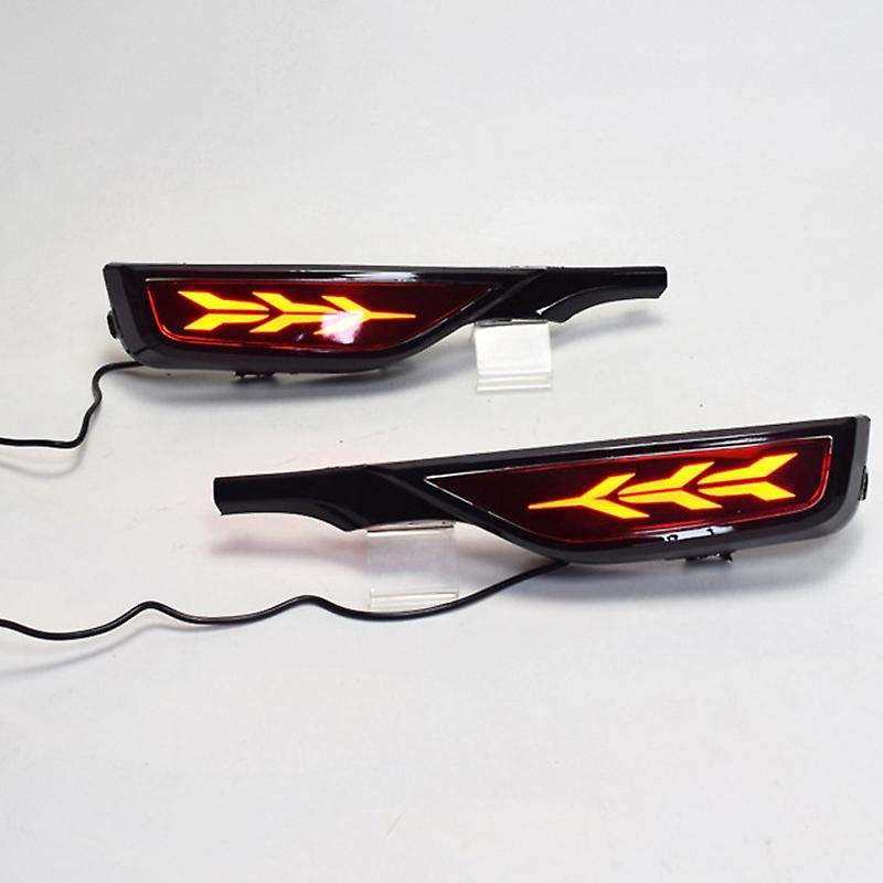Rear Brake Light 12V Car LED Rear Fog Lamp Rear Bumper Light Flowing Turn Signal Reflector for Fit J