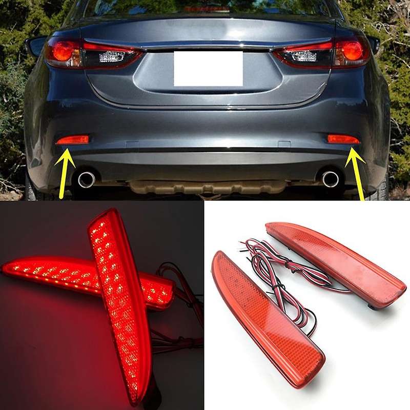 Rear Bumper Reflector LED Light Tail Brake Fog Lamp for 6 Atenza 2013 2014 2015 2016 Red