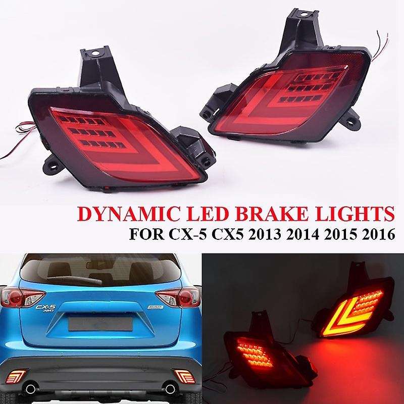 Rear Bumper Reflector Lights Multi-Function LED Brake Lights Dynamic Turn Signal Lamp for -5 CX5 201