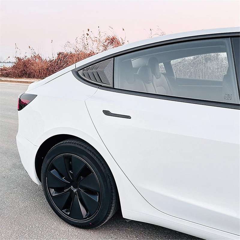Rear Car Window Shutter Cover for Model 3 2024 Louver Side Vent Trim Triangle Accessories, Carbon