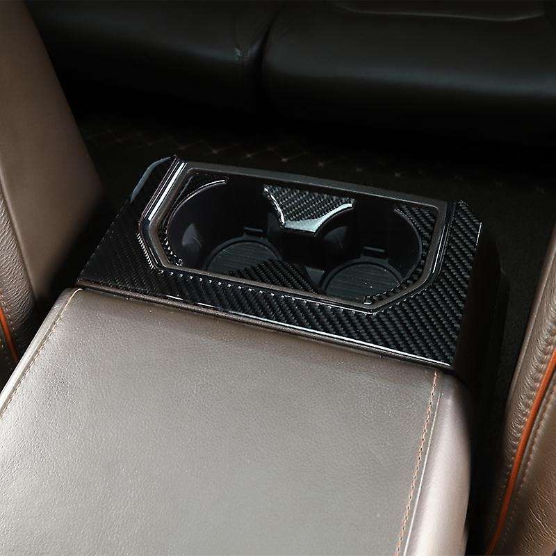 Rear Cup Holder Frame Trim Cover Interior Accessories for 2015 2016 2017 2018 2019 2020 Carbon Fiber