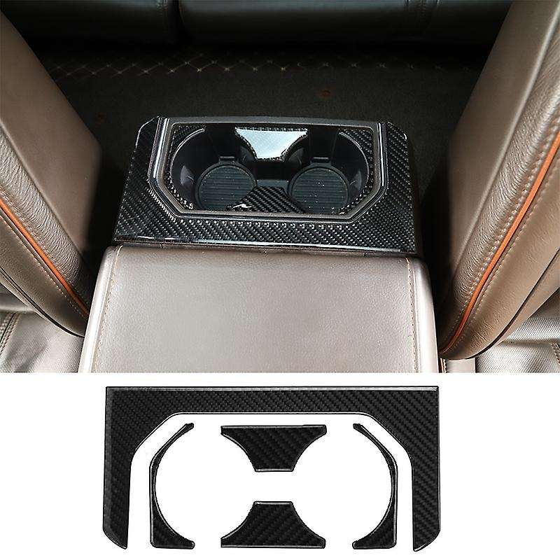 Rear Cup Holder Frame Trim Cover Interior Accessories for 2015 2016 2017 2018 2019 2020 Carbon Fiber