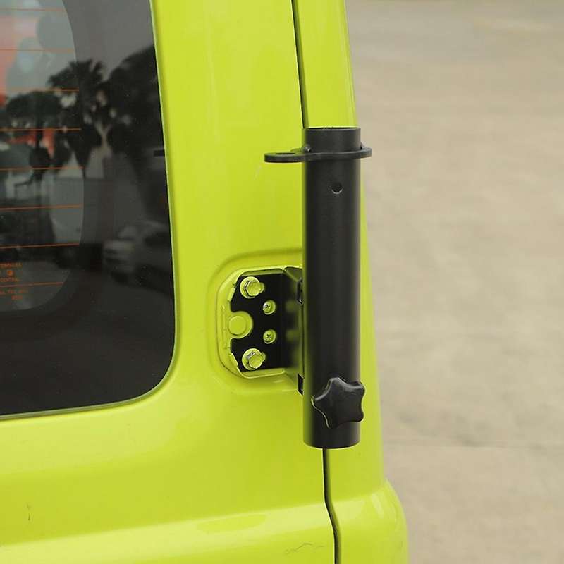 Rear Door Flagpole Bracket Holder for Jimny 2019 2020 2021 Accessories ,Black Aluminum Alloy